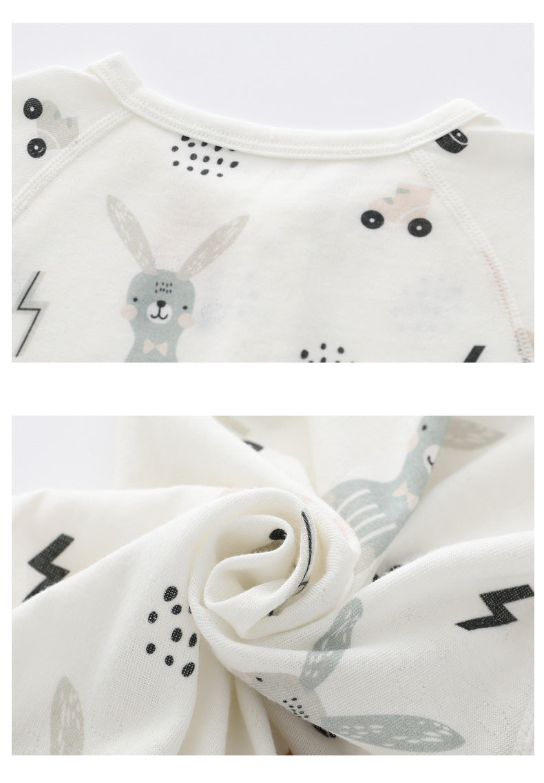 Light And Soft Bamboo Fiber Baby Jumpsuit Floral Animal Cute Print Spring Autumn Newborn Clothes Unisex Long Sleeve Baby Rompers For Boys Girls